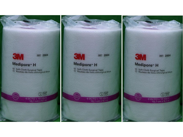 Medipore H Soft Cloth Surgical Tape - 4' wide by 10 yards (3 Rolls)