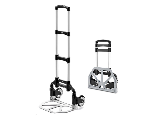 Folding Hand Truck, Dolly Cart with Wheels Foldable, Luggage Cart Lightweight Aluminum Moving Dolly, Portable Collapsible Trolley for Utility Cart,...