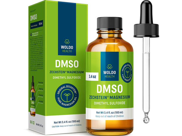 DMSO 60% with Zechstein Magnesium 40% - Dimethyl Sulfoxide Liquid Blend, Pharmaceutical Grade, 100 ml Glass Bottle with Precision Dropper, 3.38 fl oz