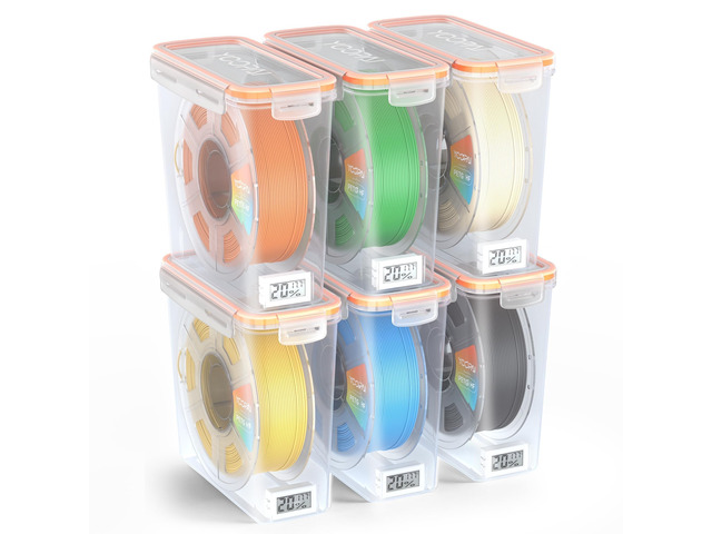 Pro Filament Storage Box with Temperature & Humidity Monitor, Airtight Filament Storage Container with Desiccant for 1KG 1.75mm PLA ABS PETG TPU,...
