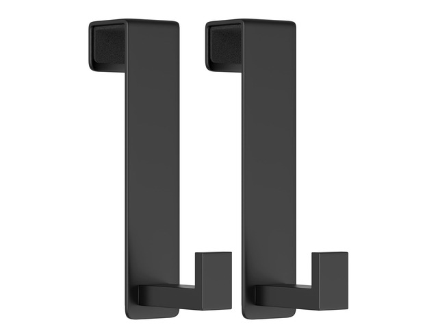 2 Pack Heavy Duty Single Over The Door Hooks L-Shaped Bedroom Door, Jacket Hanger Hook, 1.77 inch Wide Over The Door Hook, Strong Holder for...