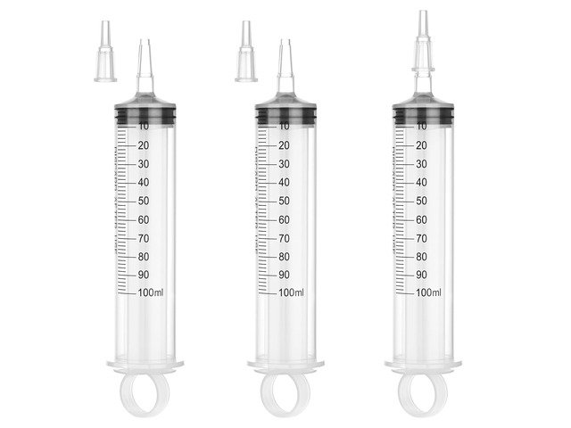 100mL Plastic Syringe for Liquid - 20 Pack Large Syringes with Adapter Individually Wrapped for Scientific Labs, Feeding, Oil Filling