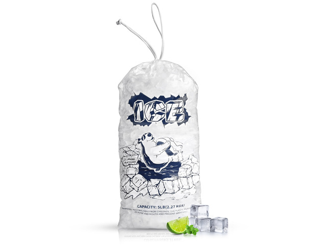 100Pcs 5 lb Drawstring Ice Bags for Ice Storage, Reusable Food-Graded Plastic Ice Bags for Ice Machine, Bags of Ice for Outdoors, Fishing, Picnics...