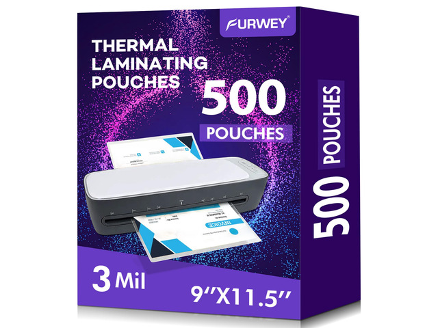 Laminating Sheets,500 Pack,3 mil,9x11.5,Thermal Pouches Holds 8.5x11 Sheets, Clear Letter Size, 9 x 11.5 Inches, Thermal Laminating Pouches, Office...