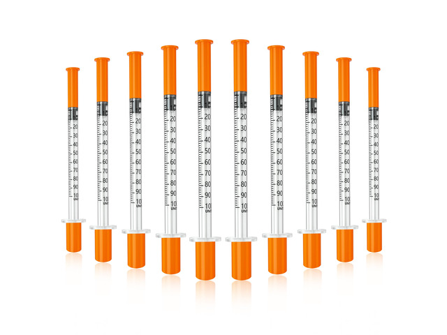 U-100 1 ml/cc Syringes 30 gauge 5/16 inch syringe, Individually Packed, Pack of 100