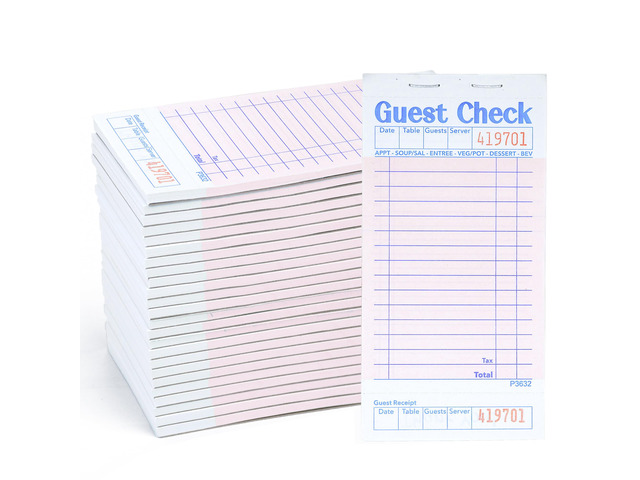 Budgenix 48 Pack Guest Checks Server Note Pads, 2400 Order Pads Pink Guest Check Pads with Bottom Receipt, For Servers, Waitress, Cafes, Restaurant...