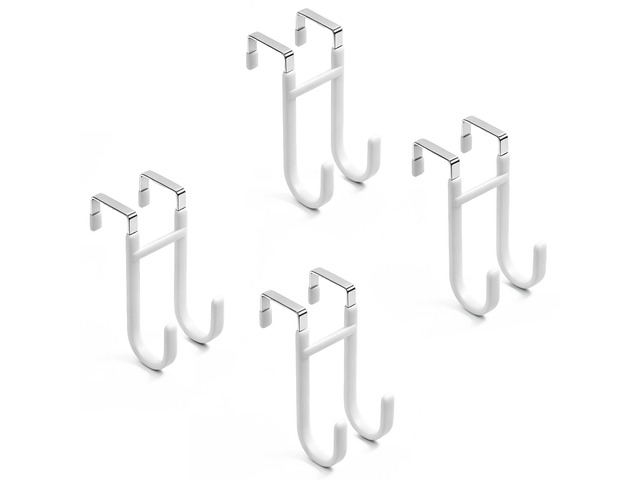 Over-the-Door Hooks, 4 Pack Heavy Duty Anti-Scratch Rubber Door Hangers for Hanging Coat, Towel, Bag and Key, Fit 1-3/8' Interior Doors, Perfect...