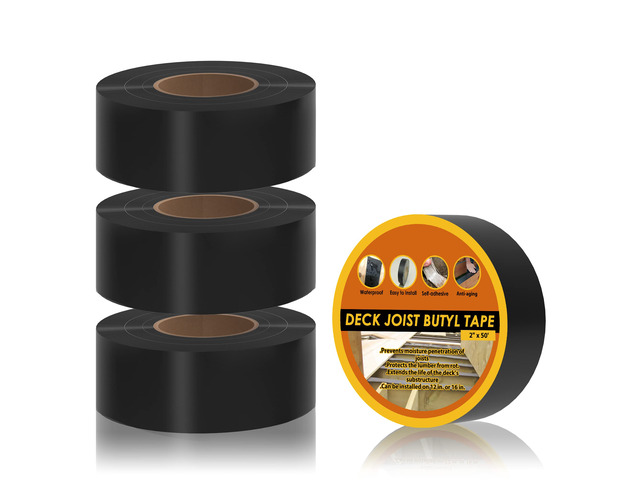 Butyl Joist Tape for Decking 2''Ã—50', 4 Rolls Waterproof Deck Tape Joist Tape, Waterproof and Anti-Corrosion Joists Deck Tape, Self Adhesive...