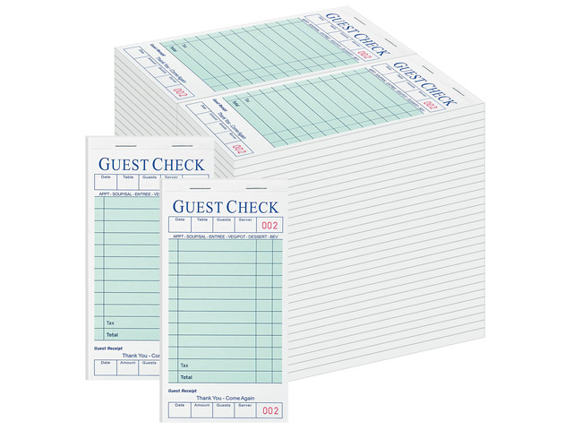 60 Pack Server Books, Guest Check Books for Servers, Green