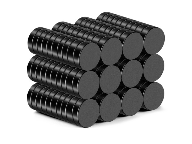 Small Magnets, 120Pcs Round Rare Earth Magnet, 10x3mm Black Tiny Strong Fridge Magnets for Whiteboard, Refrigerator, DIY, Kitchen, Office