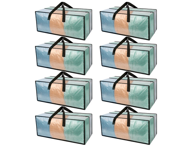 Heavy Duty Clear Moving Bags with Strong Zipper & Comfortable Handles 8 Pack Extra Large Storage Bags Totes Moving Boxes Packing Supplies for...