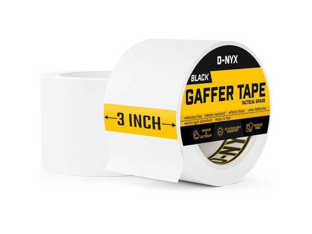 Gaffer Tape 3 Inch x 2 Pack White Gaff Tape, Heavy Duty No Residue Gaffers Tape, Matte Finish, Non-Reflective, Multipurpose Real Professional Grade...