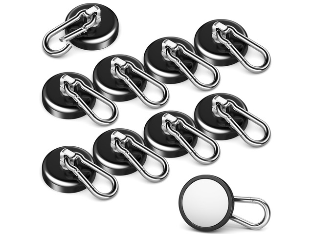 Magnetic Hooks, 150 LBS Carabiner Heavy Duty Magnets, 10 Pack Magnetic Carabiner with Hooks, Magnets Hooks for Hanging, Cruise Cabins, Home,...