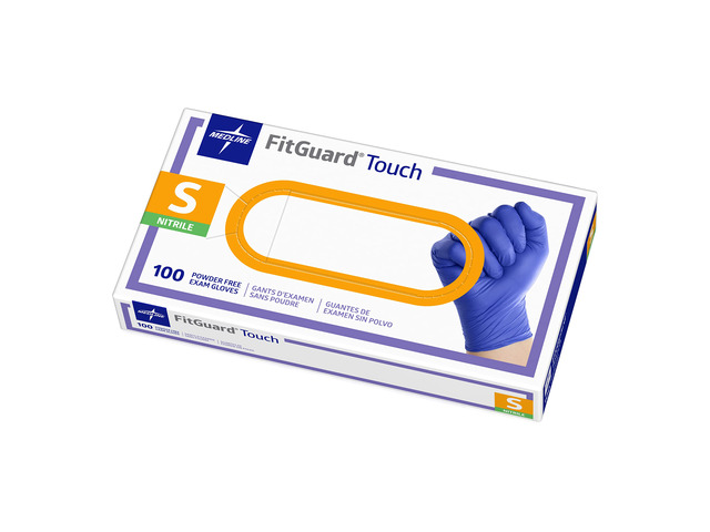 Medline Touch Nitrile Exam Gloves, 100 Count, Small, Powder Free, Disposable, Not Made with Natural Rubber Latex, Excellent Sense of Touch for...
