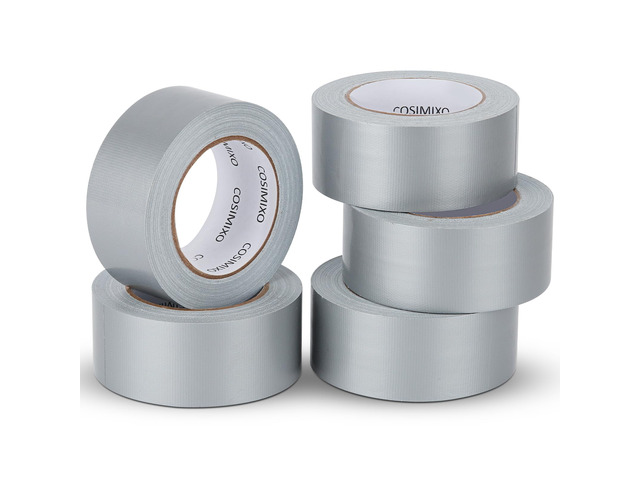 5-Pack Silver Heavy Duty Duct Tape, 2 inches x 30 Yards, Strong, Flexible, No Residue, All-Weather and Tear by Hand - Bulk Value for Repairs,...