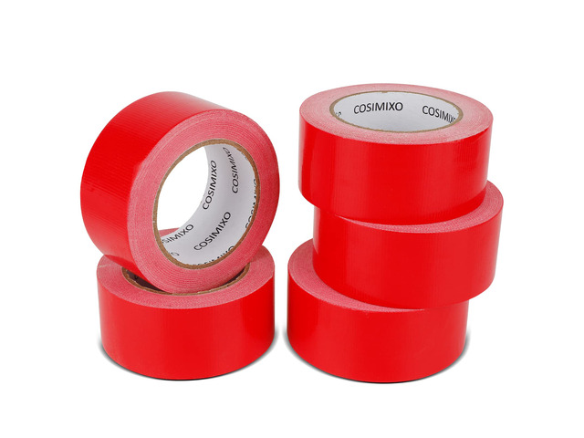 5-Pack Red Heavy Duty Duct Tape, 2 inches x 30 Yards, Strong, Flexible, No Residue, All-Weather and Tear by Hand - Bulk Value for Repairs,...
