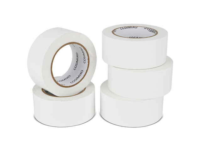 5-Pack White Heavy Duty Duct Tape, 2 inches x 30 Yards, Strong, Flexible, No Residue, All-Weather and Tear by Hand - Bulk Value for Repairs,...