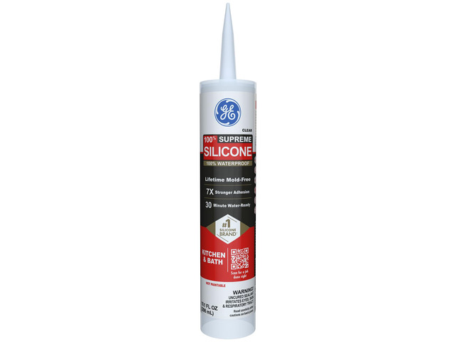 Supreme Silicone Caulk for Kitchen & Bathroom, Clear, 10 fl oz Cartrid, 1 Pack - 100% Waterproof Silicone Sealant, 7X Stronr Adhesion, Shrink &...