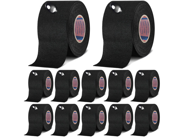 Cloth Electrical Wiring Harness Tape, 12 Roll, 2 Inch X 49.2 ft Electrical Insulation, Heat Resistant Fabric, Prevents Wiring Abrasion, Engine Bay...
