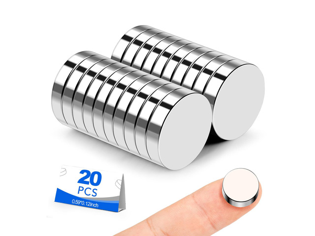 20 Pack Small Magnets, 15x3mm Refrigerator Magnets Rare Earth Magnet Neodymium Magnet for Crafts, Whiteboard, Kitchen Cabinet