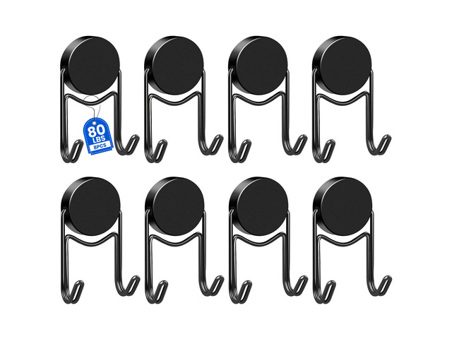 Magnetic Hooks for Cruise Cabins 80Lbs+ Heavy Duty Magnet Hook Strong Magnets Hanging Hooks for Refrigerator Grill Toolbox Cabins Outdoor 8 Pack...