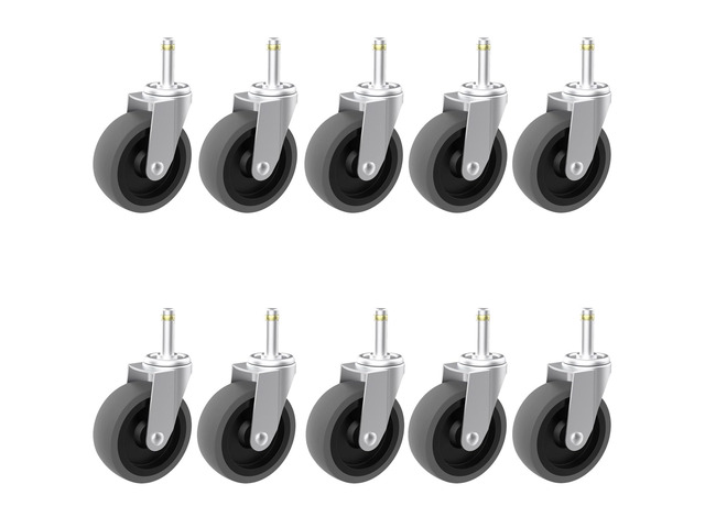 Replcament Casters for Brute Trash Bin Dolly Set of 10, 3-Inch Trash Can Dolly Replacement Wheels(375LBS-2)