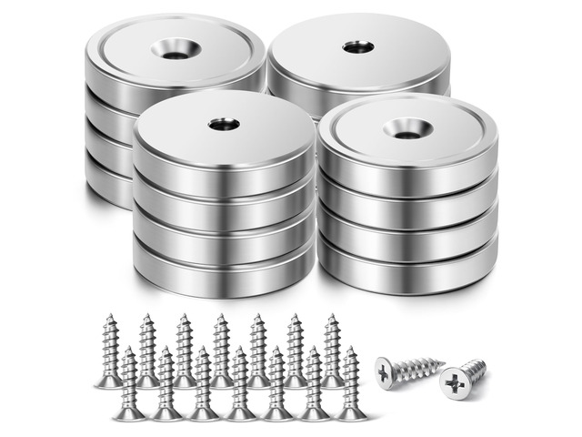 Strong Cup Magnet, 150 LBS+ Rare Earth Neodymium Magnets, Heavy Duty Magnets With Screws, Waterproof Magnet for Fridge, Wall, Hanging, Lifting,...