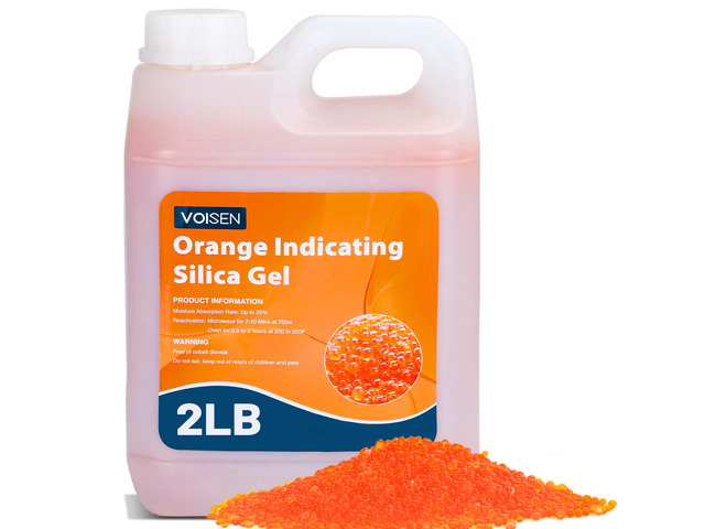 2 LBS Orange Indicating Silica Gel Desiccant Beads Reusable Desiccant Industry Standard 3-5 mm(Orange to Green),Desiccant for 3D...