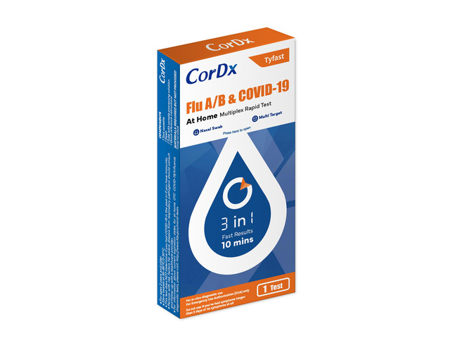 Flu A/B & COVID-19, At Home 3-in-1 Rapid Test Kit, 1 Test Nasal Swab Self-Test, Easy-To-Use For Adults And Kids, EUA Authorized OTC, Results In...