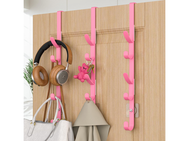 Over the Door Hooks, Metal Door Hooks for Hanging, Over the Door Purse Organizer for Coat Hanger, Back of Shower Door for Hanging Towel Rack...