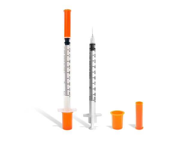 100 Pack U-100 1ml Syringes with Needle, 30G 5/16' 8mm 1cc Syringe Disposable Individual Package, High-Quality, Leak-Proof, Precise Scale Markings