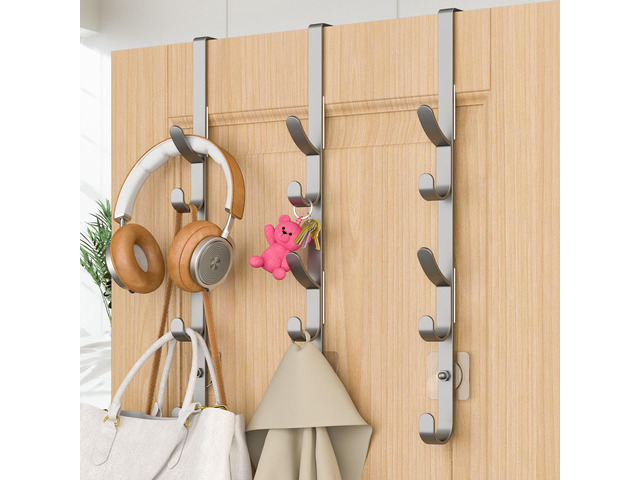 Over The Door Hooks, Metal Door Hooks for Hanging, Over The Door Purse Organizer for Door Coat Hanger, Back of Shower for Hanging Towel Rack...