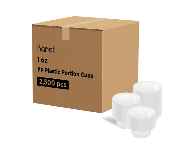 [2500 ct] 1 oz Portion Cups - Polypropylene Condiment Cups for Dressings, Sauce, Souffle, Jello Shots Containers Clear FP-P100-PP