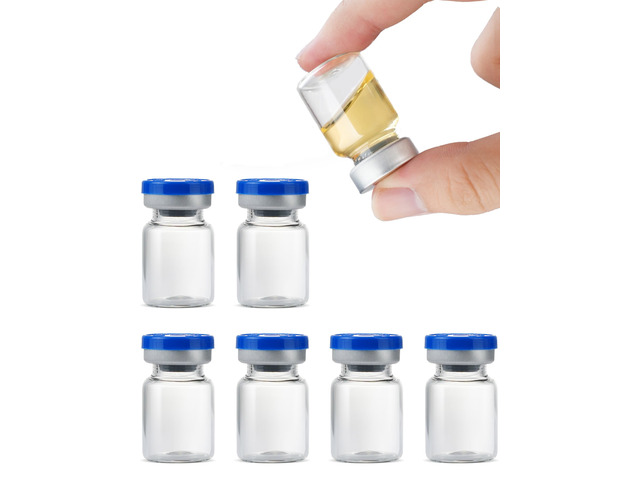 5ml Glass Vials for Injections, Self-Healing Injection Port, Sterile Empty Vials for Injections with Sealed Cap (50 Pack)
