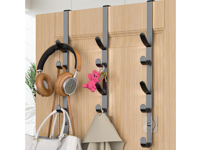 Over the Door Hooks, Metal Door Hooks for Hanging, Over the Door Purse Organizer for Coat Hanger, Back of Shower Door for Hanging Towel Rack...