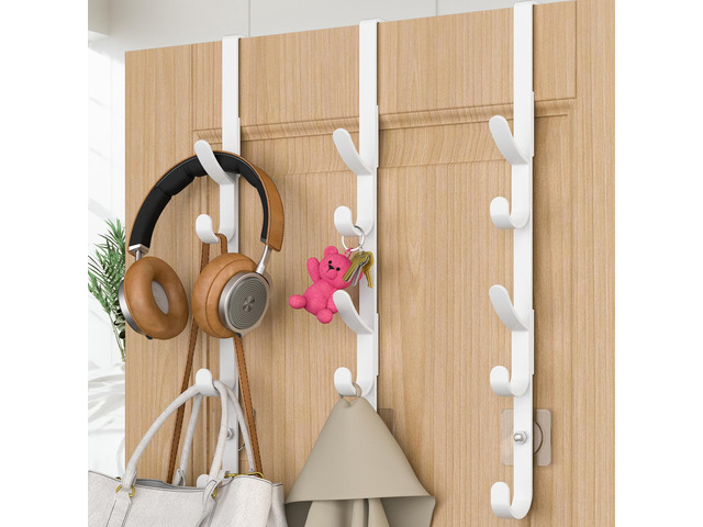 Over the Door Hooks, Metal Door Hooks for Hanging, Over the Door Purse Organizer for Coat Hanger, Back of Shower Door for Hanging Towel Rack...