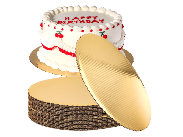 20 Pack Gold Cake Circles, 14 Inch Round Pizza Circles, Greaseproof Cardboard Cake Rounds for Desserts and Pastries, DIY Birthday