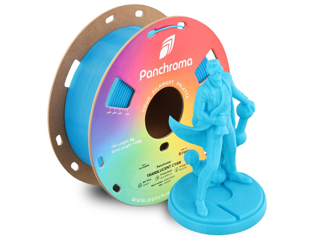 Panchroma Translucent PLA Filament 1.75mm, 1kg, Cyan Neatly Wound, Semi Transparent PLA, Easy Print & Smooth Feeding, Compatible with Bambu Lab &...