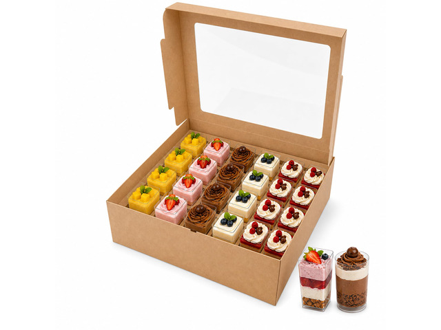 Dessert Shooter Boxes 10 Pack, Each Box Holds 24 Count 3 oz Dessert Shooter Cups, Food-Grade Dessert Cup Holder Boxes with Inserts, Dessert Shooter...