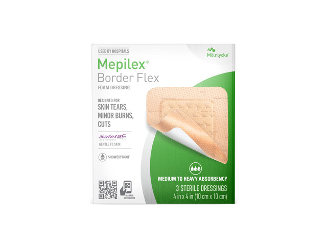 Border Flex 4 x 4 in (10 x 10 cm) Hospital Quality Dressings Trusted by healthcare for decades, designed for a wide range of advanced wounds,...