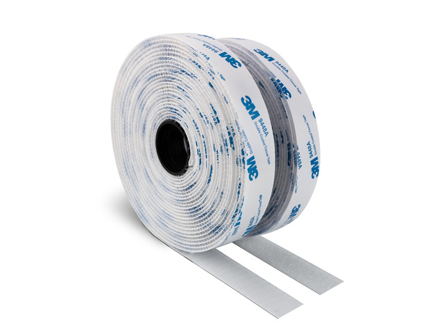 3M Hook and Loop Self Adhesive Tape 1 x 20Ft 9448A Sticky Back White Interlocking Nylon Fabric Fastener Heavy Duty Adhesion Strip Tape