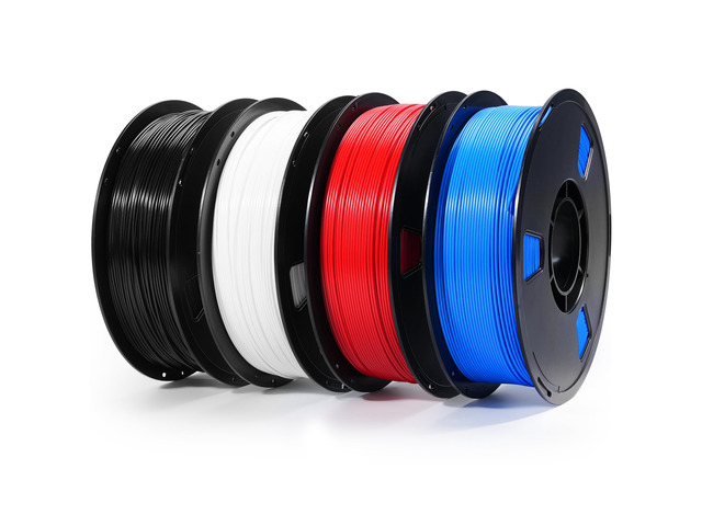PLA Filament 1.75mm 4x1KG Bundle (Black White Red Blue) for 3D Prints Multi-Color PLA Bundle for DIY & Bulk Printing, Smooth Flow, Tangle-Free,...
