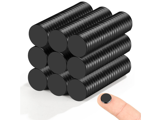 200Pcs Small 10x2mm Black Strong Neodymium Magnets Round Tiny Rare Earth Mini Neodymium Magnets for Fridge, DIY, Whiteboard, Crafts, Office