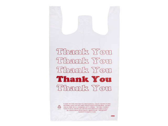 Premium Thank You T-Shirt Bags - 500 - Pack, 18 x 8' x 30'.48mil HDPE Thickness - Ideal for Restaurants, Retail, Grocery, Takeout - Standard...
