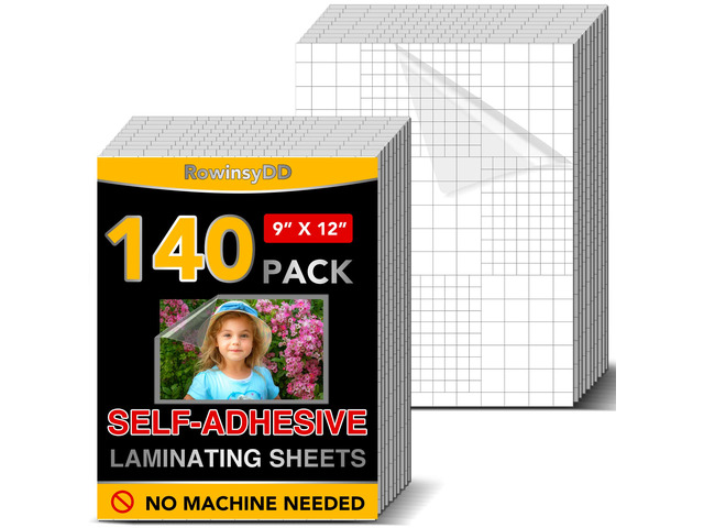 140 PCS Self-Adhesive Laminating Sheets, 9 x 12 Inches Self Adhesive Contact Paper, No Heat No Machine Needed Self Sealing Laminate Sheets