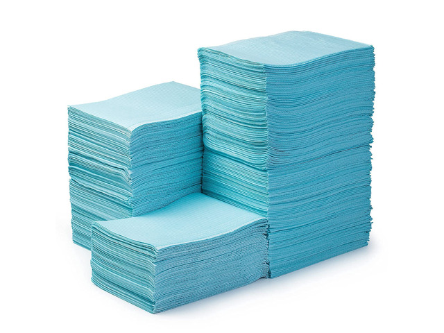 Dental Bibs 250pack, Disposable Tattoo Bibs 3-Ply, 13' x 18', Blue Waterproof Tray Covers