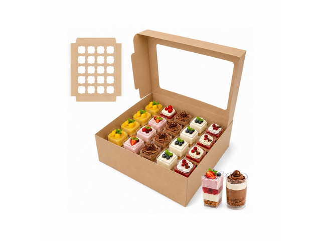 Dessert Shooter Boxes 10 Pack, Each Box Holds 20 Count 5 oz Dessert Shooter Cups, Food-Grade Dessert Cup Holder Boxes with Inserts, Dessert Shooter...