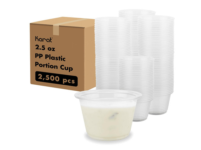 2.5oz Jello Shot Cups - Polypropylene - 2,500 Case - Ideal Condiment Containers/Souffle Cups - Dressings, Sauces, Dips - FP-P250-PP