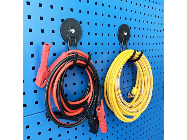 Strong Magnetic Hooks,2 Pack Heavy Duty Large Magnetic Hooks for Extension Cord, Cable, Hose, Power Cord,Rope,Drill,Jig Saw,Circular Saw,Garden...