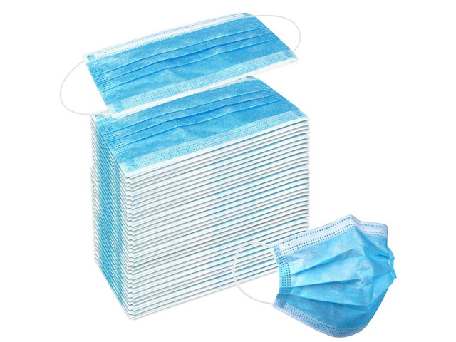 120PCS Blue Masks, Disposable Face Mask, 3 Ply Protection Masks Non-Woven Fabric, Nose Clip Elastic Earloop travel and daily use, Breathable Face...